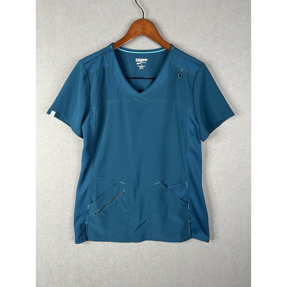 Scrubstar Performance Women's Short Sleeve‎ V-Neck Medical Worker Top Size M